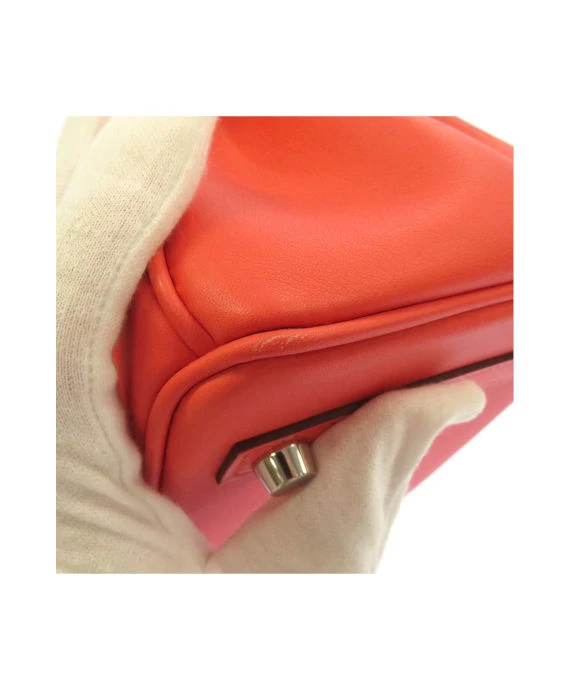 Hermes 2023 Birkin (Stamp B) Size 25 Vos Swift Leather handbag in Rose Texas Pink Color with Silver Hardware