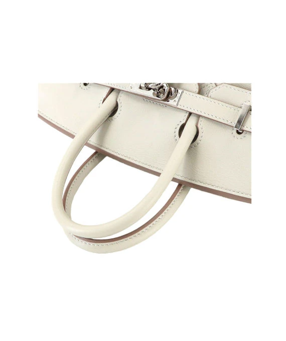 Hermes Birkin (Stamp D) Size 25 Swift Leather handbag in Beton Color with Silver Hardware