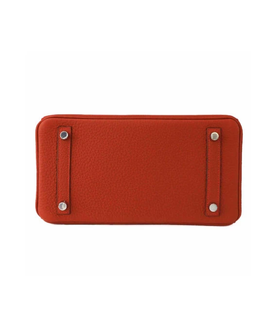 Hermes 2020 Birkin (Stamp Y) Size 25 Togo Leather handbag in Rouge Casaque Color with Silver Hardware