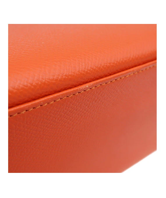 Hermes (Stamp X) Size 25 Epsom leather Kelly Orange in Color with Gold Hardware