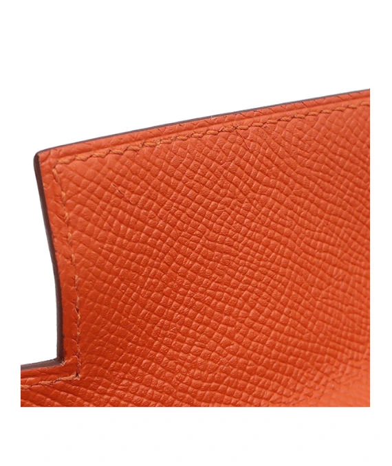 Hermes (Stamp X) Size 25 Epsom leather Kelly Orange in Color with Gold Hardware