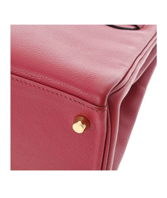 Hermes 2016 (Stamp X) Size 28 Evercolor leather Kelly in Rouge ash Color with Gold Hardware