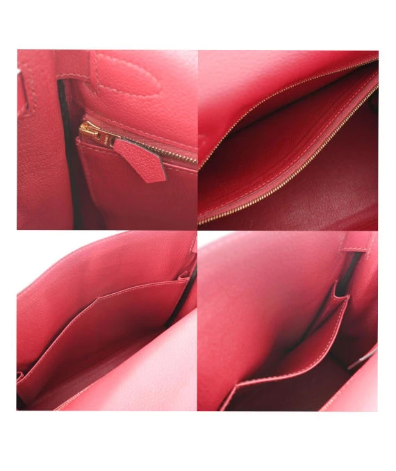 Hermes 2016 (Stamp X) Size 28 Evercolor leather Kelly in Rouge ash Color with Gold Hardware