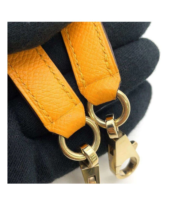 Hermes 2017 (Stamp A) Size 25 Epson leather Kelly in Blue Electric and Jaune Ambre Color with Gold Hardware