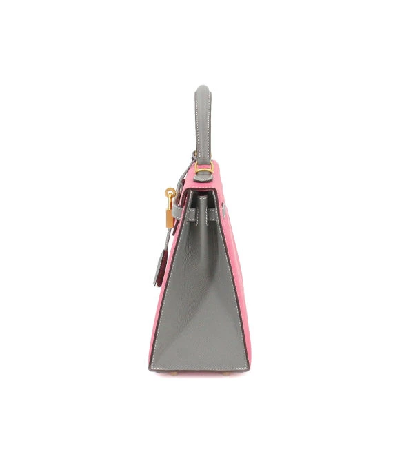 Hermes (Stamp C) Size 25 Epson leather Kelly in Rose Azareth Color with Gold Hardware