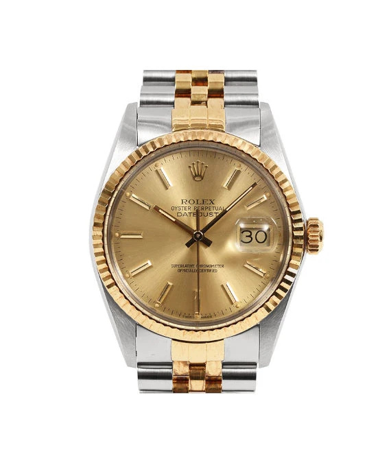 Rolex Datejust 16013 36mm Gold Dial Stainless Steel/Yellow Gold Automatic Men's Watch