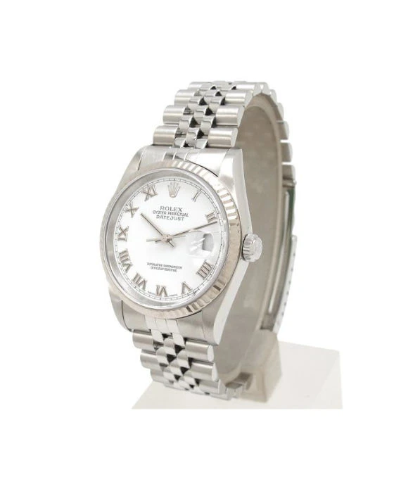 Rolex Datejust 16234 36mm White Roman dial Stainless Steel/White Gold Automatic Men's Watch
