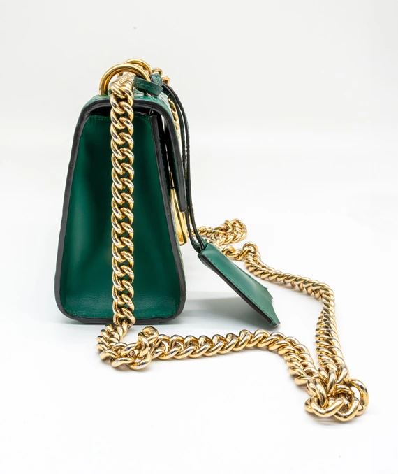 Gucci Green Guccissima Leather Small Padlock Shoulder Bag