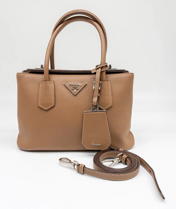 Prada Saffiano Leather Caramel Crossbody Bag