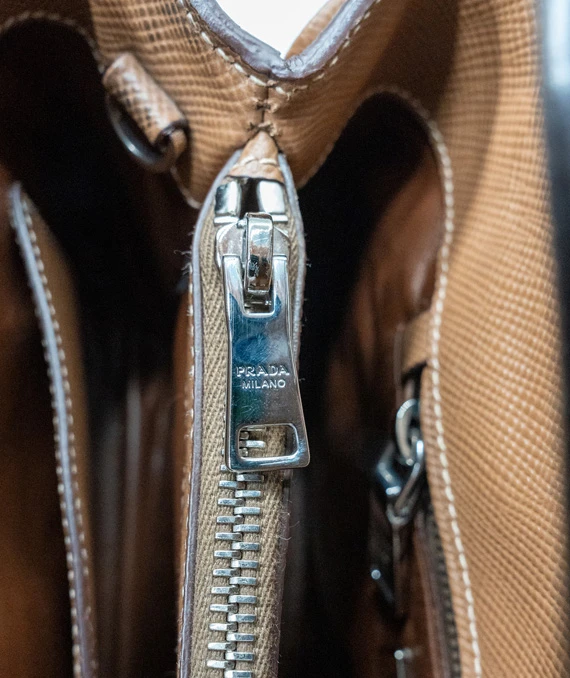 Prada Saffiano Leather Caramel Crossbody Bag