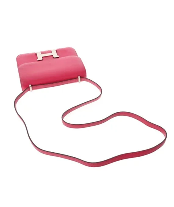 Hermes 2018 Constance 18 Swift Leather Handbag in Rose Extreme with Palladium hardware