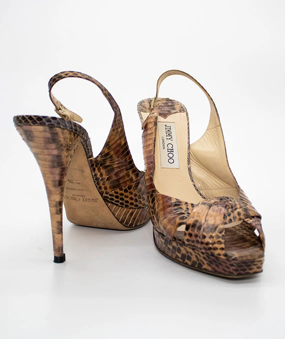 Jimmy Choo size 38.5 pumps in python leather