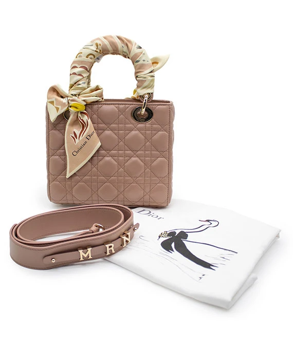 Christian Dior Small Lady Dior Bag Caramel Beige Cannage Lambskin