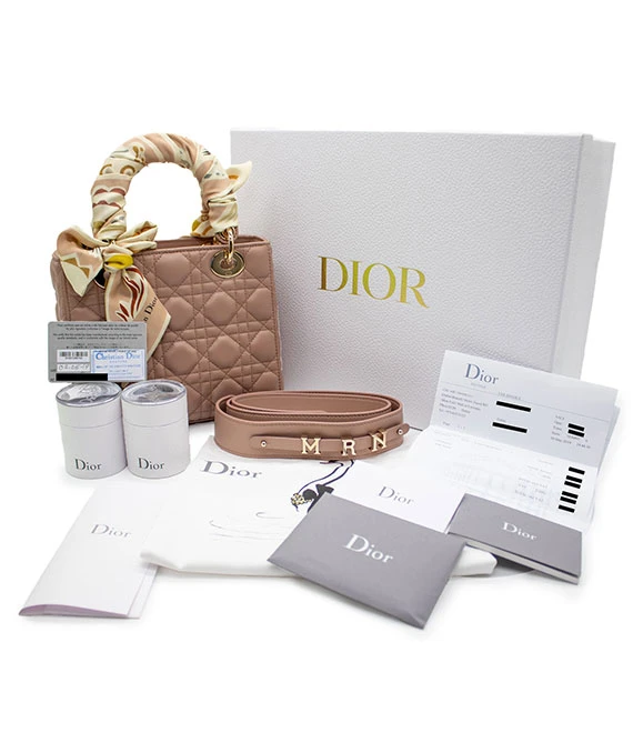 Christian Dior Small Lady Dior Bag Caramel Beige Cannage Lambskin